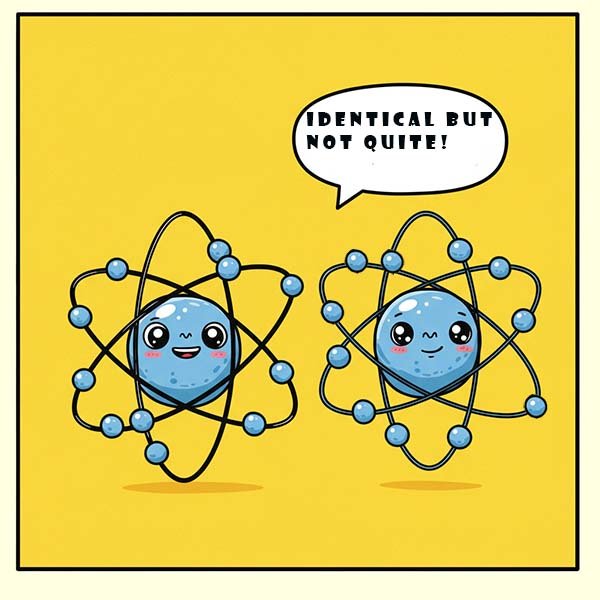 Images shows that isotopes are almost identical to each other